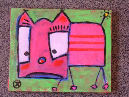 cat au carré acrylique 22/27